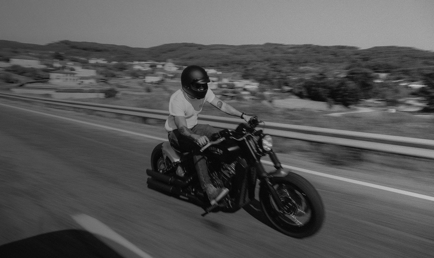Motorcycle rider wearing Octane Motowear jeans.